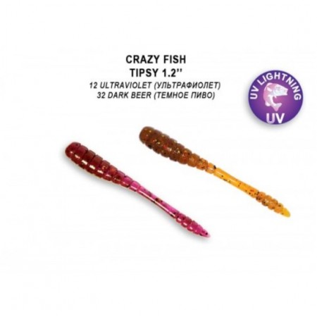 Силиконовые приманки Crazy Fish Tipsy 1.2'' 69-30-12/32-6