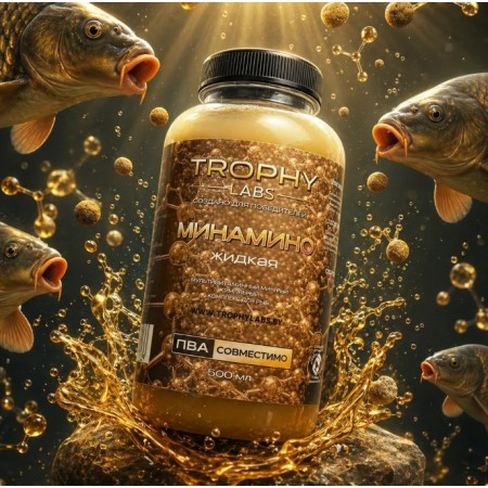 Прикормка рыболовная жидкая TROPHY LABS "Ликвид МинАмино", 500 мл, банка ПЭТ 500 мл с крышкой