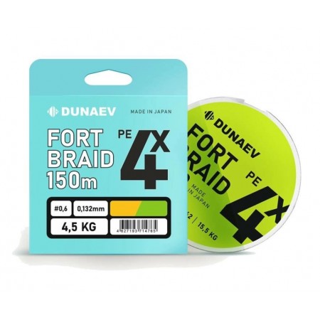 Шнур Dunaev Fortbraid PEx4 Dark Green 150m #0.8/0,153