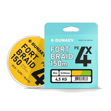 Шнур Dunaev Fortbraid PEx4 Orange 150m #1.0/0,171