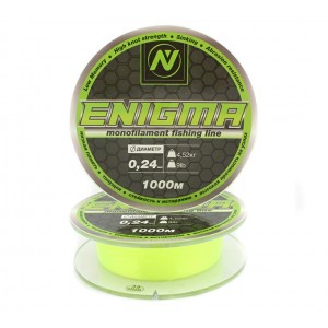 Монофильная леска VN Tackle Monofilament Fishing Line Enigma 1000м 4,25кг/0,24мм (Yellow-Green)