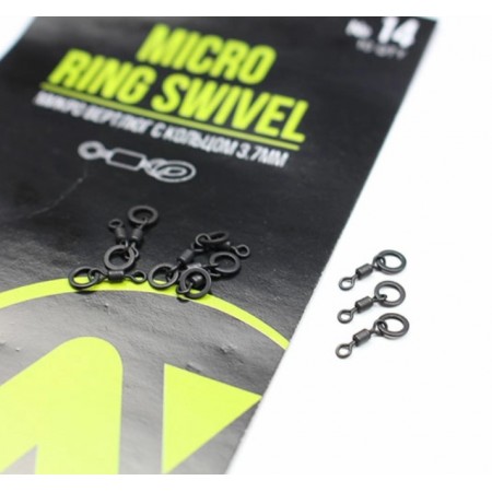 Микро вертлюг с кольцом 3,7мм VN Tackle Micro Ring Swivel sz14, 10шт
