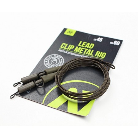 Монтаж Безопасная клипса усиленная VN Tackle Lead clip metal rig 45lb 60см, 2шт Монтаж Безопасная клипса усиленная VN Tackle Lead clip metal rig 45lb 60см, 2шт