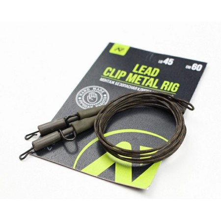 Монтаж Безопасная клипса усиленная VN Tackle Lead clip metal rig 65lb 60см, 2шт Монтаж Безопасная клипса усиленная VN Tackle Lead clip metal rig 65lb 60см, 2шт