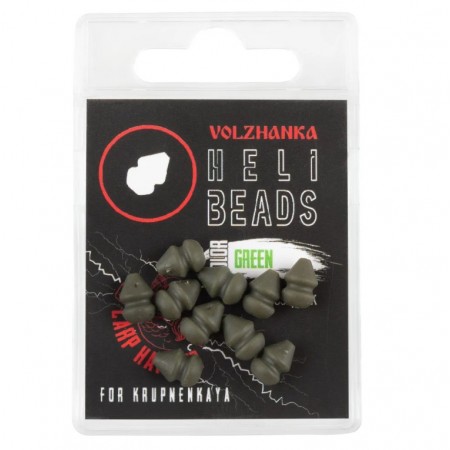 Бусина для оснастки вертолет "Volzhanka Heli Beads " цвет Green (10шт/уп)