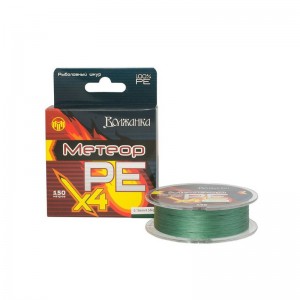Леска плетеная "Метеор Х4" 150м/0.28мм 13.64кг цв. зеленый