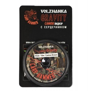 Лидкор с сердечником Ультратонкий "Gravity Camo " 45Lb 10м цв. Camou Brown
