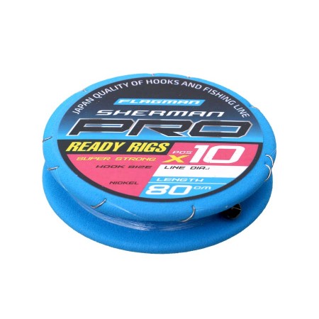 Готовые поводки FLAGMAN Sherman Pro Super Strong Ready Rigs №16 0,105mm,#16,80cm