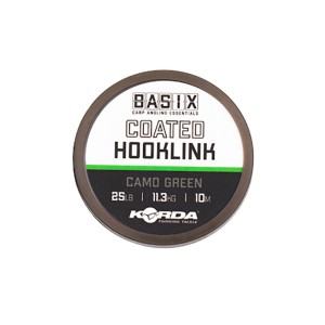 KORDA Поводковый материал Basix Coated Hooklink 25lb 10м Camo green