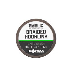 KORDA Поводковый материал Basix Braided Hooklink 18lb 10м Camo green