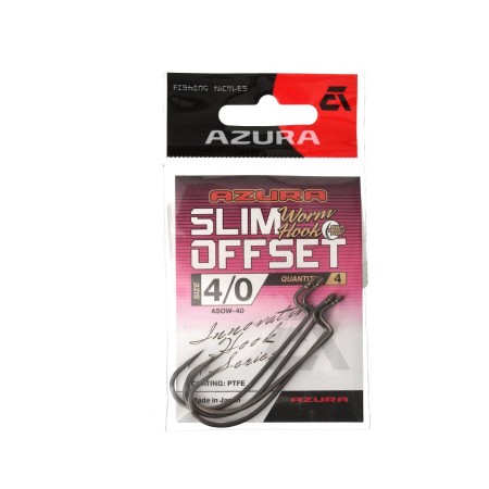 Крючок AZURA Slim Offset Worm Hook №4/0 4шт