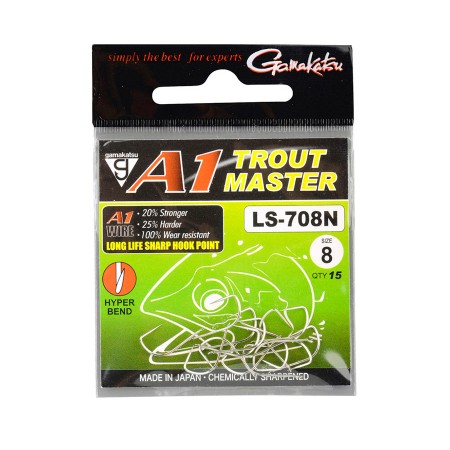 Крючок GAMAKATSU A1 Trout Master LS-708N №8 15шт.