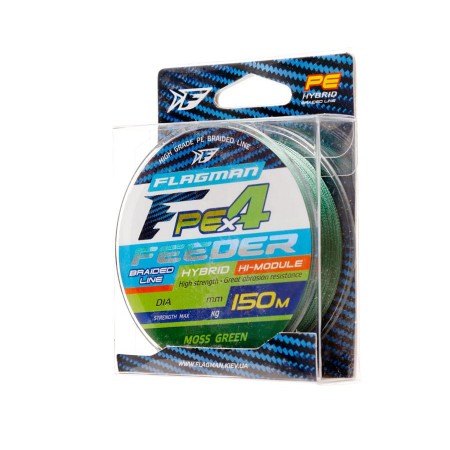 Шнур FLAGMAN PE Hybrid F4 Feeder 150m MossGreen 0,16mm. Max8,5kg