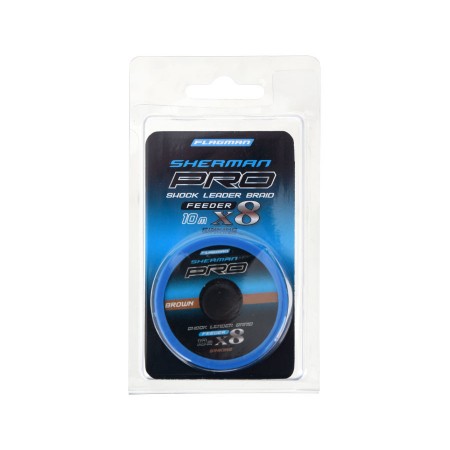 Шнур Sherman Pro X8 Shock Leader Braid Sinking Brown 0,16mm 11kg 10m