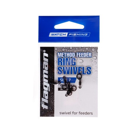Вертлюжок с кольцом FLAGMAN Flat Feeder Rings Swivels №7- 5шт