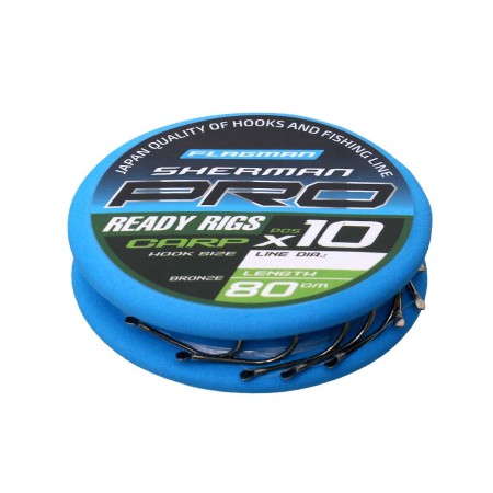 Готовые поводки FLAGMAN Sherman Pro Carp Ready Rigs 0,128mm, #12,80cm