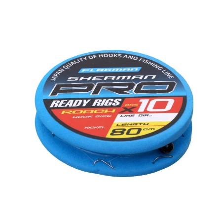 Готовые поводки FLAGMAN Sherman Pro Roach Ready Rigs 0,105,#14,80cm