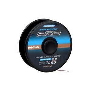 Шнур Sherman Pro X8 Shock Leader Braid Sinking Brown 0,18mm 13kg 10m