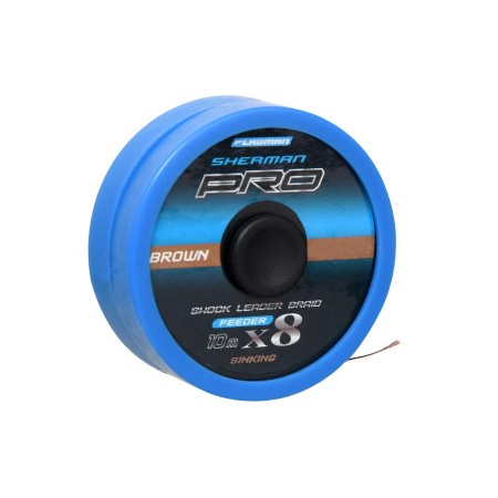 Шнур Sherman Pro X8 Shock Leader Braid Sinking Brown 0,18mm 13kg 10m