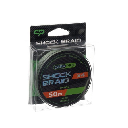 Шок-лидер CARP PRO Shock Braid PE 4x 20 lb 50м Dark Green