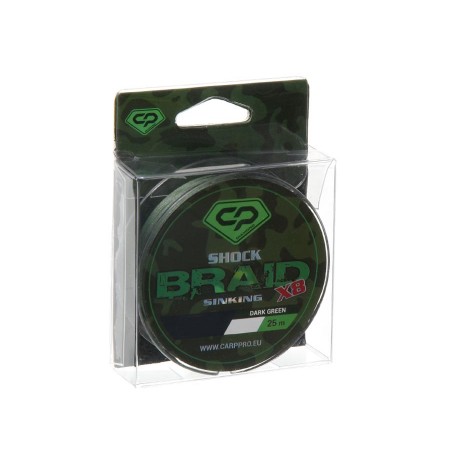 Шок-лидер CARP PRO Shock Braid PE 8x 25 lb 25м Dark Green