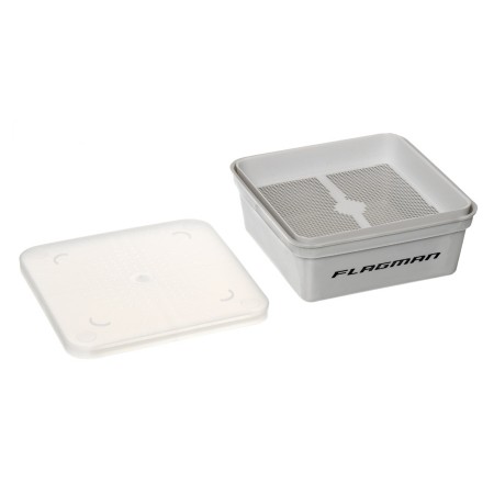 Коробка для наживки+сито+крышка (135x135x55 мм) GREY BOX+COVER+RIDDLE