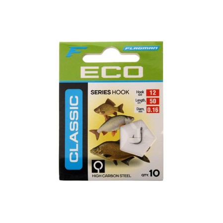 Готовый поводок FLAGMAN Classic Hooks To Nylon # 12 10шт. CLHN2_12B