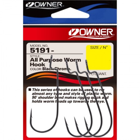 Крючок OWNER All Purpose Worm Hook BC №1/0 5шт