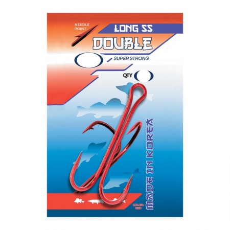 Двойник FLAGMAN Double Hook Long SS Red №2 4шт