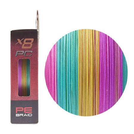 Шнур RUZZA X8 PC 150м Multicolor 0,165мм 7,3кг/16lb