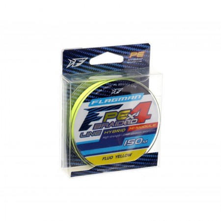 Шнур FLAGMAN PE Hybrid F4 150m FluoYellow 0.16mm 9,1кг/20lb