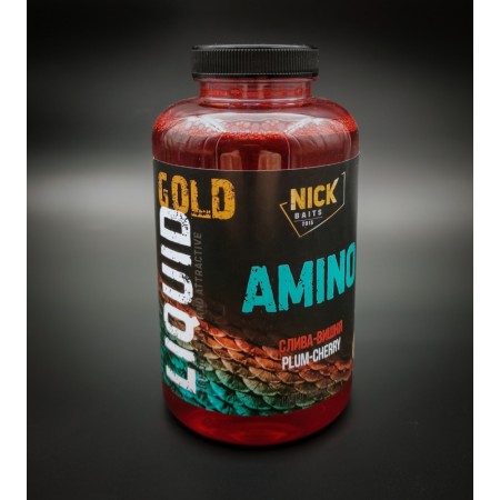 Прикормка рыболовная ликвид NICK BAITS "AMINO" Слива-вишня; флакон 500 мл.