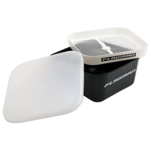 F-FISHING Коробка для мотыля с ситом и крышкой Made in Italy 166х166х75мм