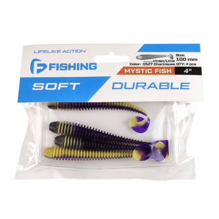 Виброхвост FLAGMAN Mystic Fish 4'' #0527 Violet/Lime Chartreuse Виброхвост FLAGMAN Mystic Fish 4'' #0527 Violet/Lime Chartreuse