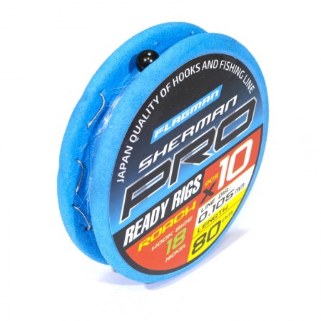 Готовые поводки FLAGMAN Sherman Pro Roach Ready Rigs 0,105,#18,80cm
