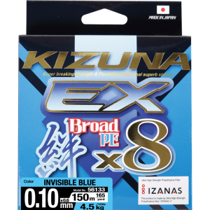 Шнур OWNER Kizuna EX X8 Broad PE invisible blue 150м 0,1мм 4,5кг