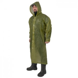 Плащ-дождевик "СЛЕДОПЫТ", EVA, 68х120 см., на кнопках, с капюшоном, цв. army green, р. 48-50.