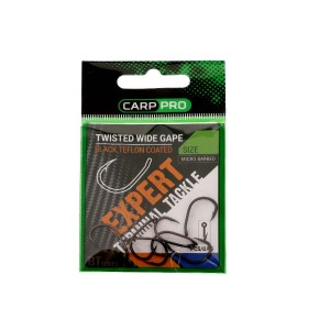 Крючки Карповые CARP PRO Twisted Wide Gape BT Series № 6 Black Teflon