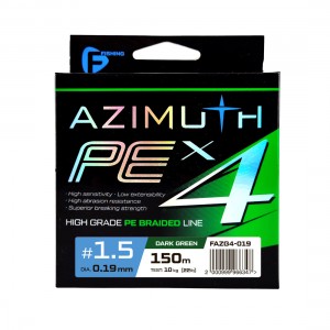 Шнур F-FISHING Azimuth PE X4 150м Dark Green 0,19мм 10кг/22lb