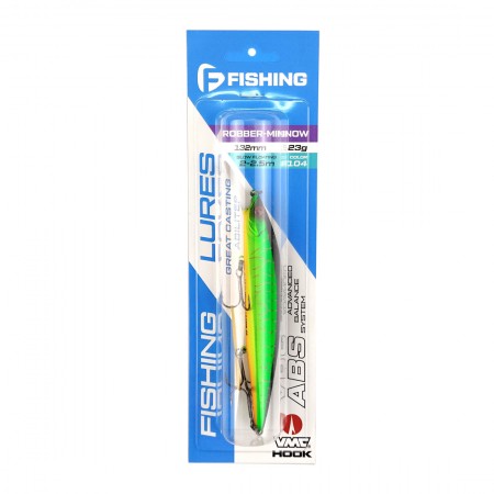 Воблер F-FISHING Robber Minnow 132MR-SF 132мм 2,0-2,5м 23г F104 Медленно всплывающий