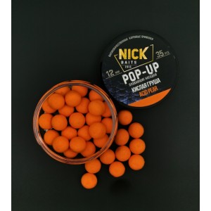 Насадка рыболовная NICK BAITS "POP-UP 12 мм" Кислая груша; банка 35 шт