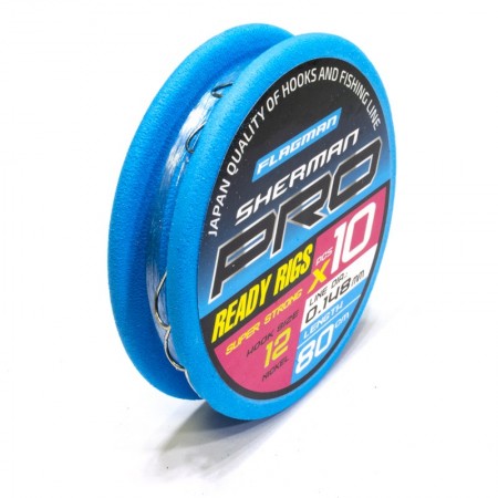 Готовые поводки FLAGMAN Sherman Pro Super Strong Ready Rigs №16 0,148mm,#12,80cm