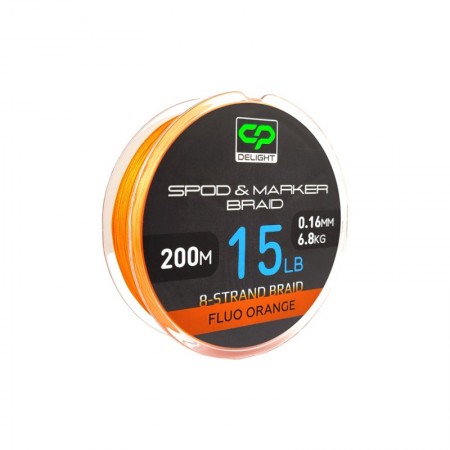 Шнур плетеный CARP PRO Deligth под спод-маркер PE X8 Fluo оранжевый 0,16мм 15lb 200м