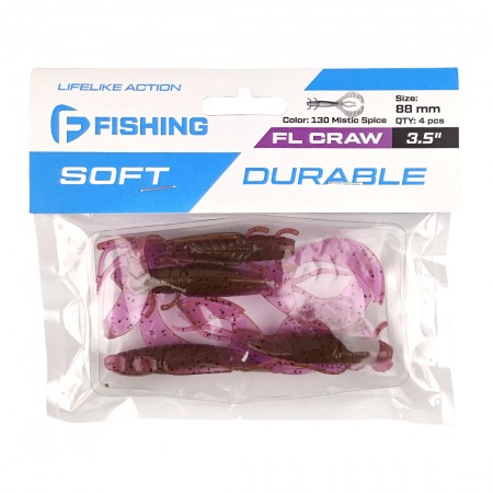 Рак F-FISHING FL Craw 3,5" #130 Mistic Spice 8,8см 4шт