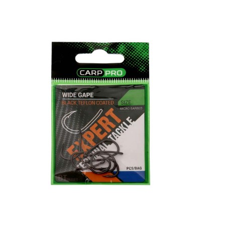 Крючки Карповые CARP PRO Wide Gape BT Series № 4 Black Teflon