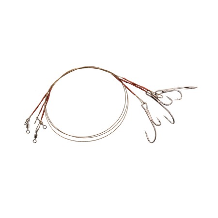 Поводок FLAGMAN X7 с двойником #4 7вол 10кг 20см (3шт)