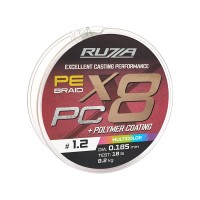 Шнур RUZZA X8 PC 150м Multicolor 0,185мм 8,2кг/18lb