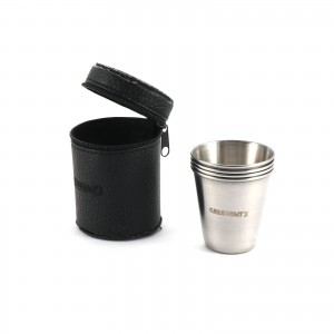 Рюмка "СЛЕДОПЫТ" 60 мл, в кожаной тубе (4 шт.)