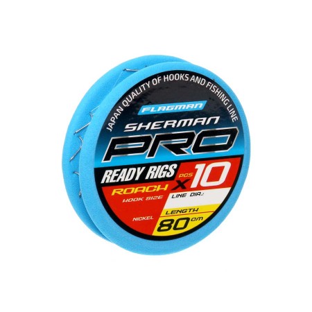 Готовые поводки FLAGMAN Sherman Pro Roach Ready Rigs 0,105,#16,80cm