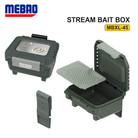 Бокс для наживки MEBAO "Stream Bait Box", для форелевого ящика или на ремень (100*90*45 мм)
